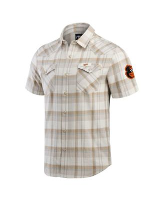 Darius Rucker Collection by Men's Gray Baltimore Orioles Plaid Full-Snap Shirt