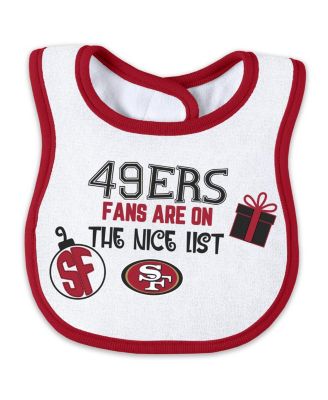 Baby Boys and Girls San Francisco 49ers Allover Print Full-Zip Sleeper with Bib Set