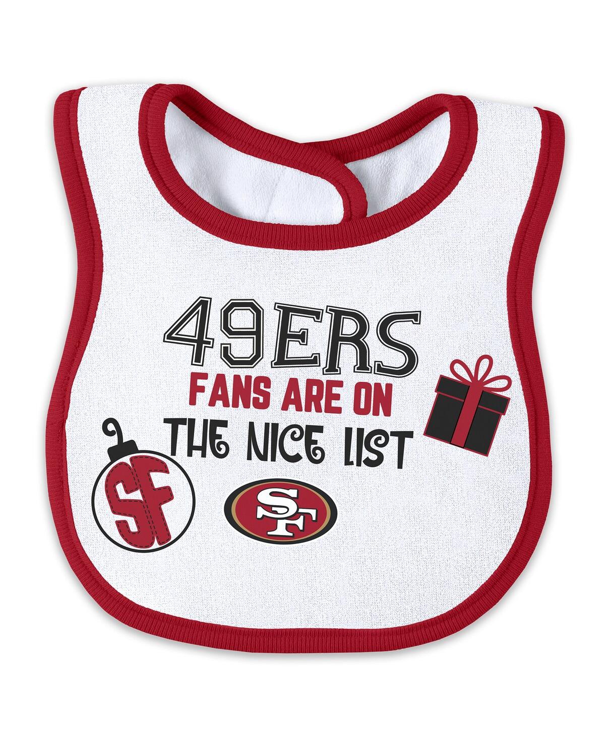 Wear By Erin Andrews Baby Boys And Girls Kansas City Chiefs Allover Print Full-zip Sleeper With Bib Set In White