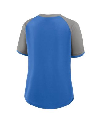 Women's Blue/Silver Detroit Lions Height Advantage T-Shirt