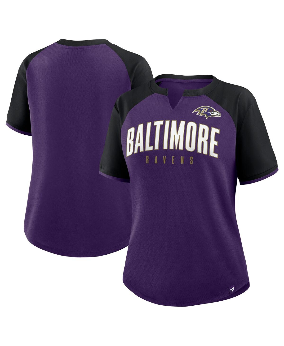 Women's Purple/Black Baltimore Ravens Height Advantage T-Shirt - Purple, Black