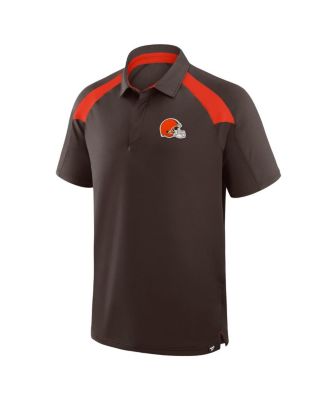 Men's Brown Cleveland Browns Back Around Raglan Polo Shirt