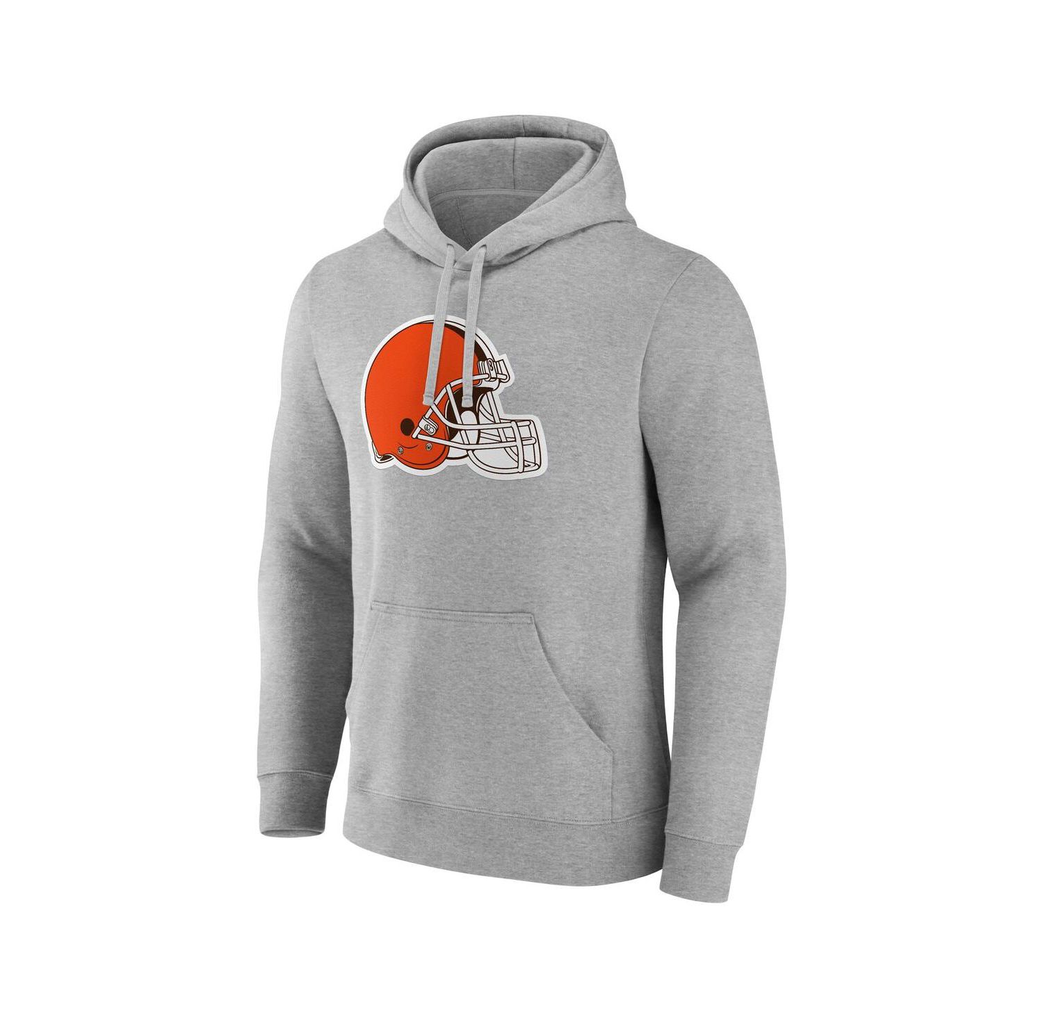 Men's Heather Gray Cleveland Browns Deliver Fleece Pullover Hoodie