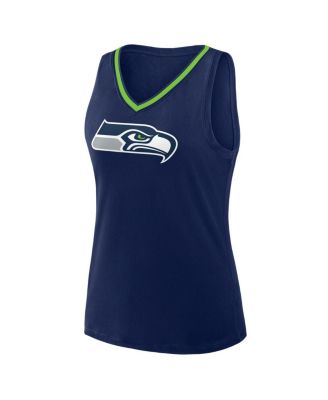 Women's College Navy Seattle Seahawks Stellar Win V-Neck Tank Top