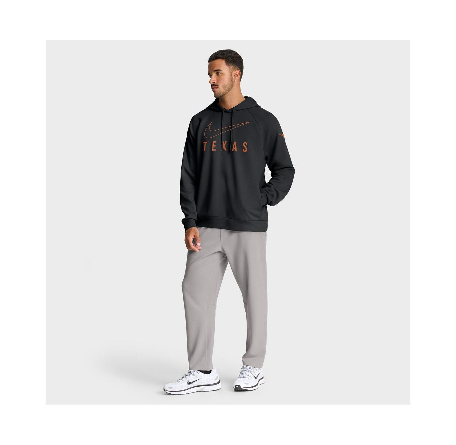 Men's Black Texas Longhorns Premium Raglan Performance Pullover Hoodie