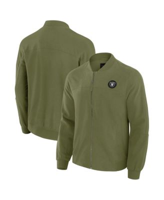 J. Palmer - Men's Olive Las Vegas Raiders Lightweight Cover-4 Tri-Blend Full-Zip Jacket