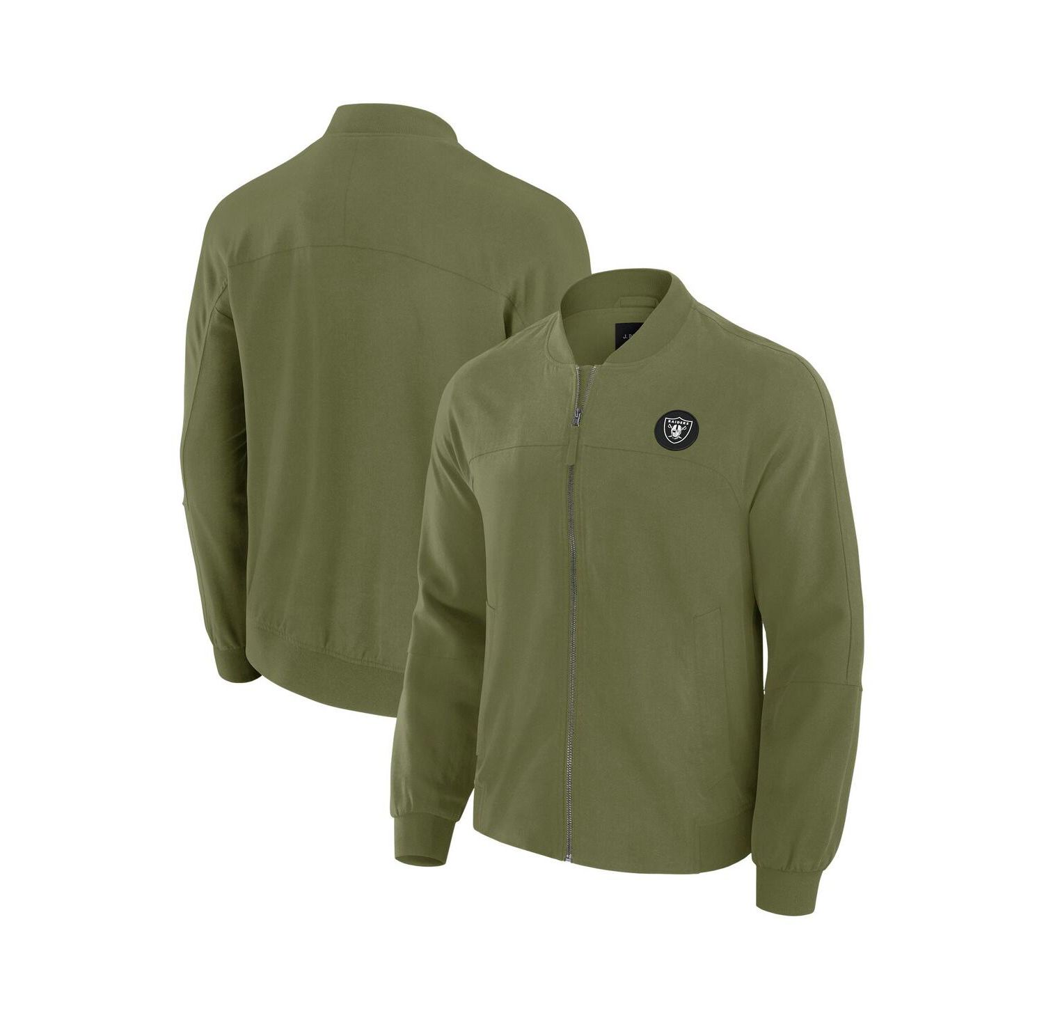 Men's Olive Las Vegas Raiders Lightweight Cover-4 Tri-Blend Full-Zip Jacket