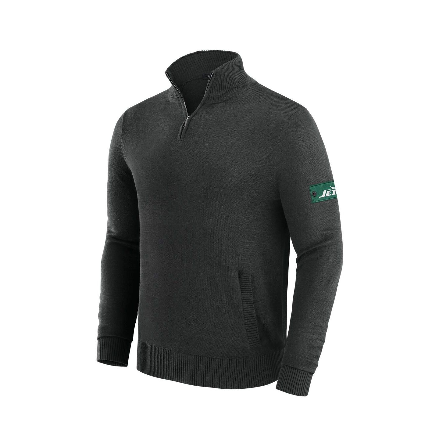 Мужской свитер J. Palmer Black New York Jets Franchise Quarter-Zip — фото 2