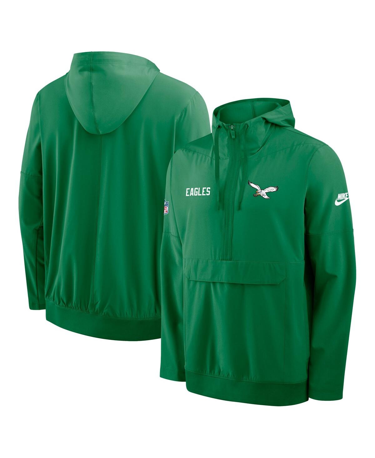 Men's Kelly Green Philadelphia Eagles Sideline Alt Pack Anorak Half-Zip Hoodie Jacket - Kelly Green