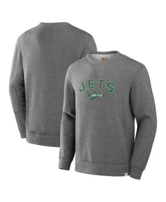 Fanatics - Men's Heather Gray New York Jets Loop Terry Pullover Sweatshirt