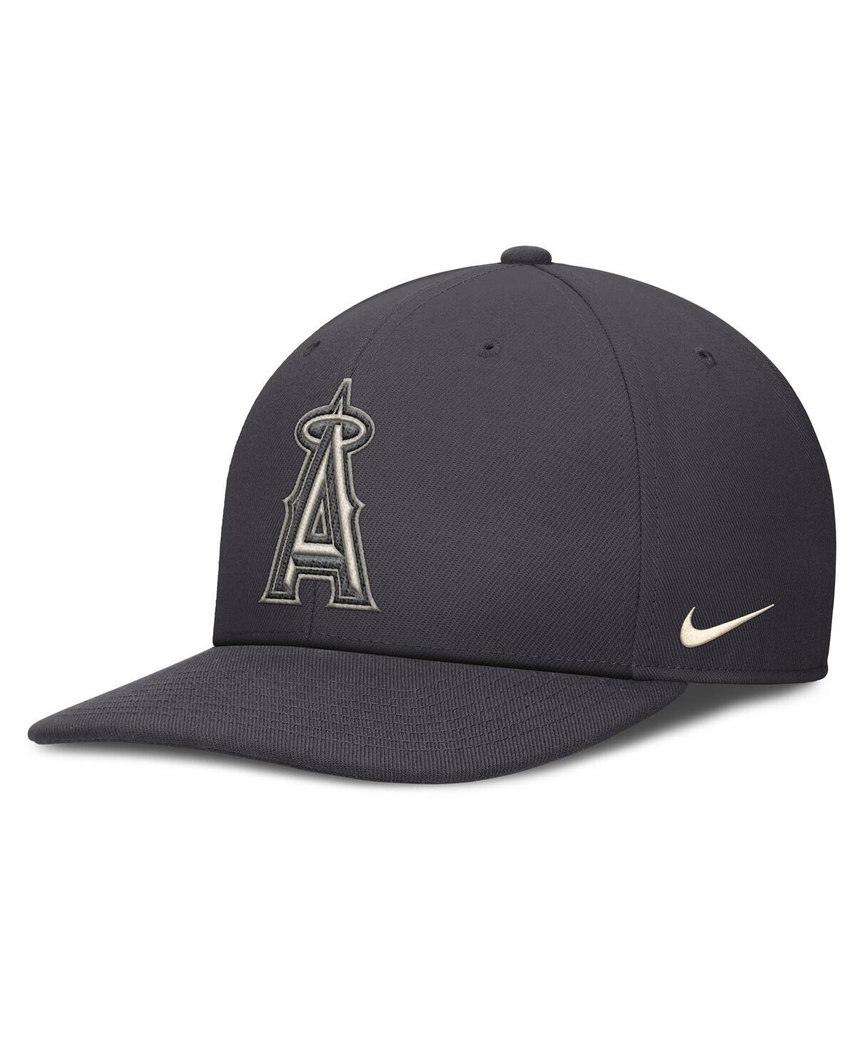 Nike Men's Anthracite Los Angeles Angels Statement Pro Snapback Hat In Gray