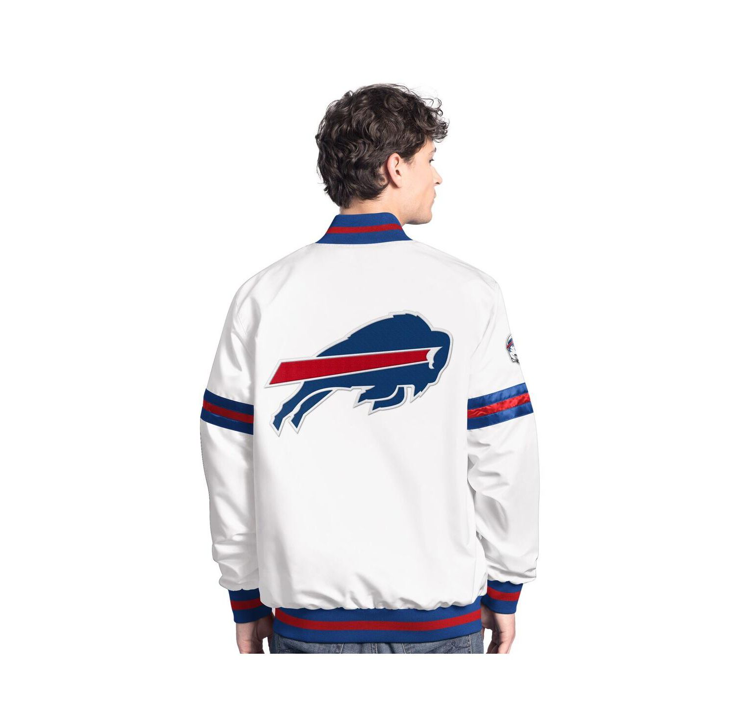 Men's White Buffalo Bills Scout Full-Snap Varsity Jacket