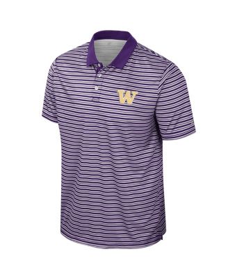 Men's Purple Washington Huskies Striped Polo Shirt