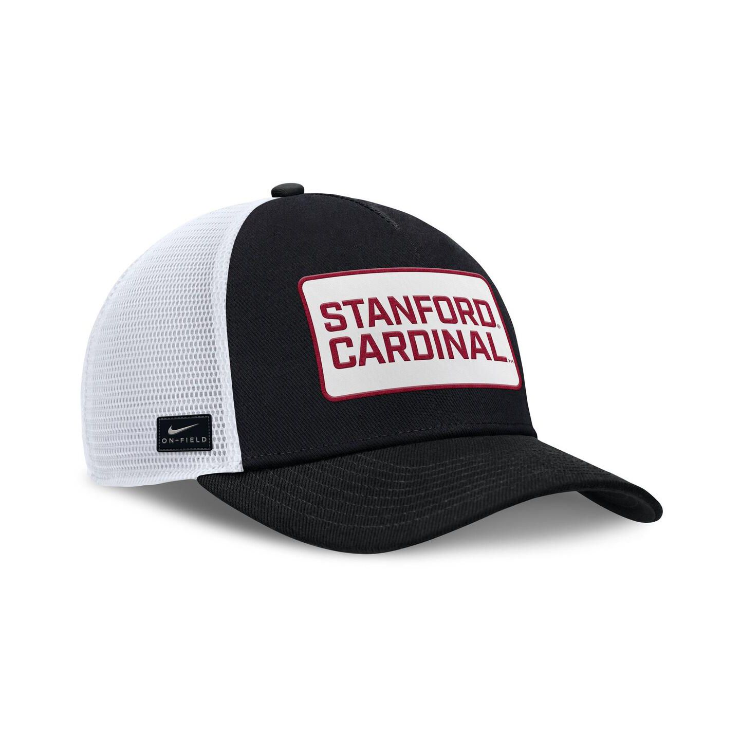 Мужская кепка Nike Black/White Stanford Cardinal 2025 On-Field Rise Patch Trucker Adjustable Hat — фото 3