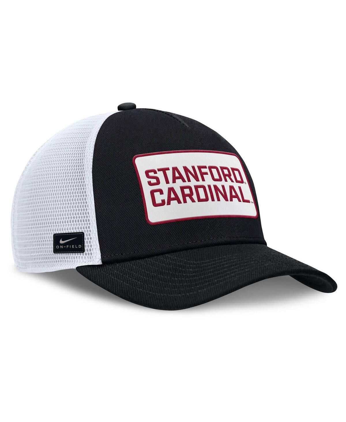 Nike Men's Black/white Stanford Cardinal 2025 On-field Rise Patch Trucker Adjustable Hat In Multi