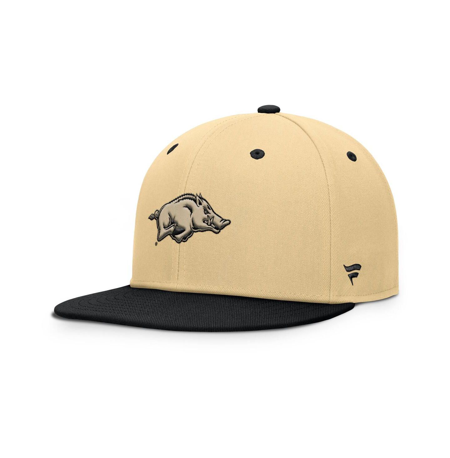 Мужская кепка Fanatics Gold/Black Arkansas Razorbacks Balance Fitted Hat — фото 1