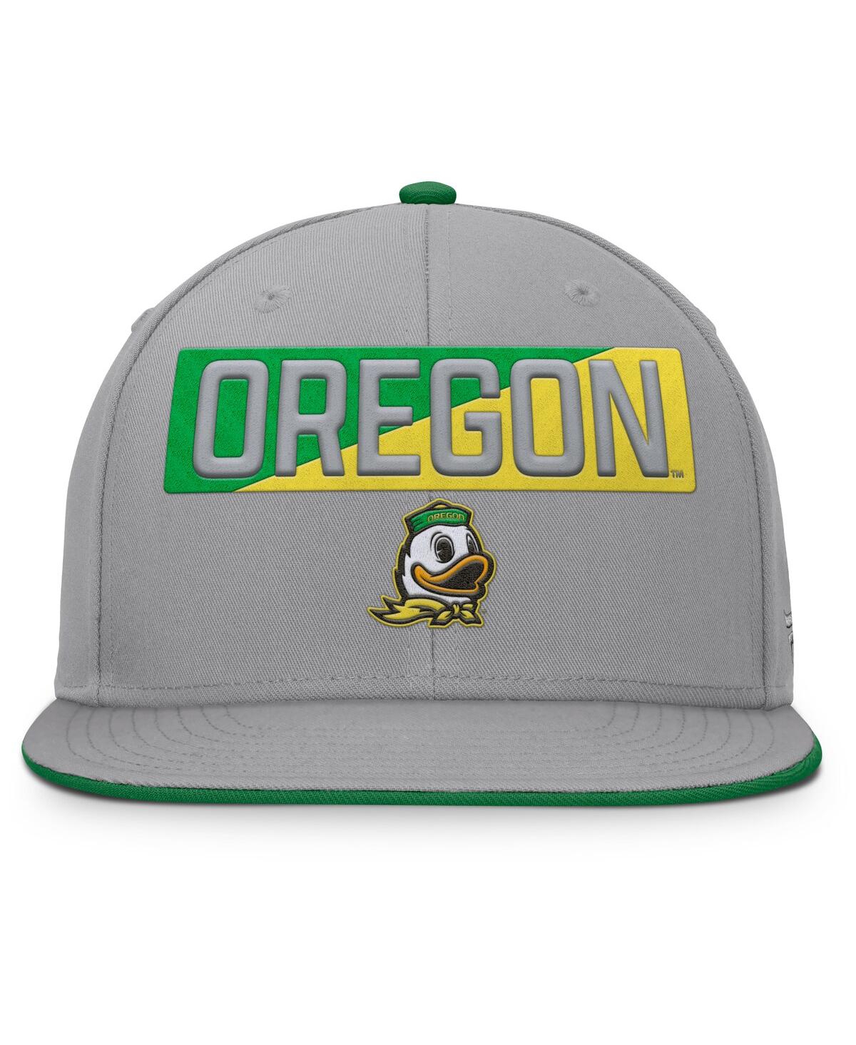 Fanatics Men's Gray Oregon Ducks Duo Snapback Hat In Gray