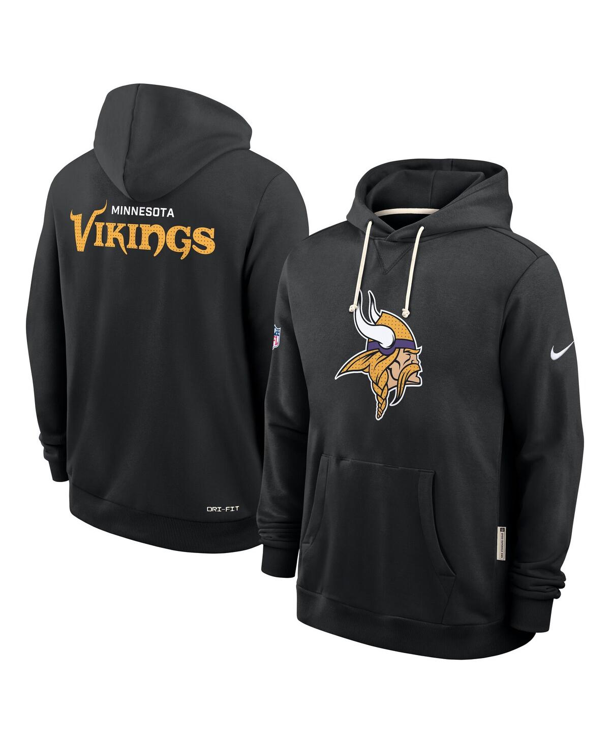 Nike Black Minnesota Vikings Sideline Initial Home Performance Pullover Hoodie In Black