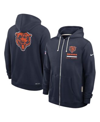 Nike - Men's Navy Chicago Bears Sideline Utility Player Performance Full-Zip Hoodie