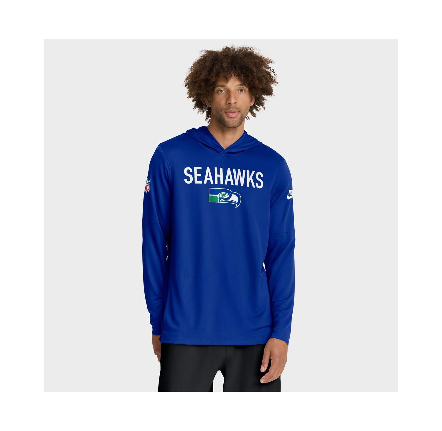 Men's Royal Seattle Seahawks Alt Pack Pass Accuracy Performance Long Sleeve Hoodie T-Shirt