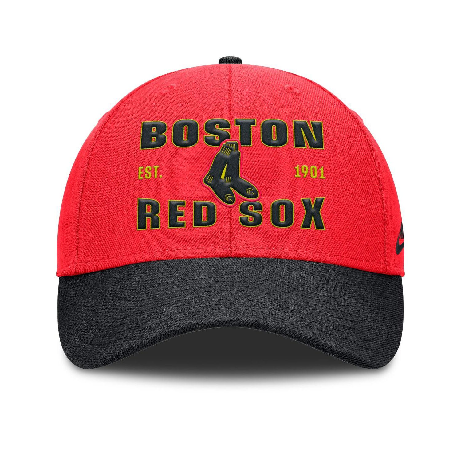 Men's Crimson/Black Boston Red Sox Neon 90s Rise Adjustable Hat