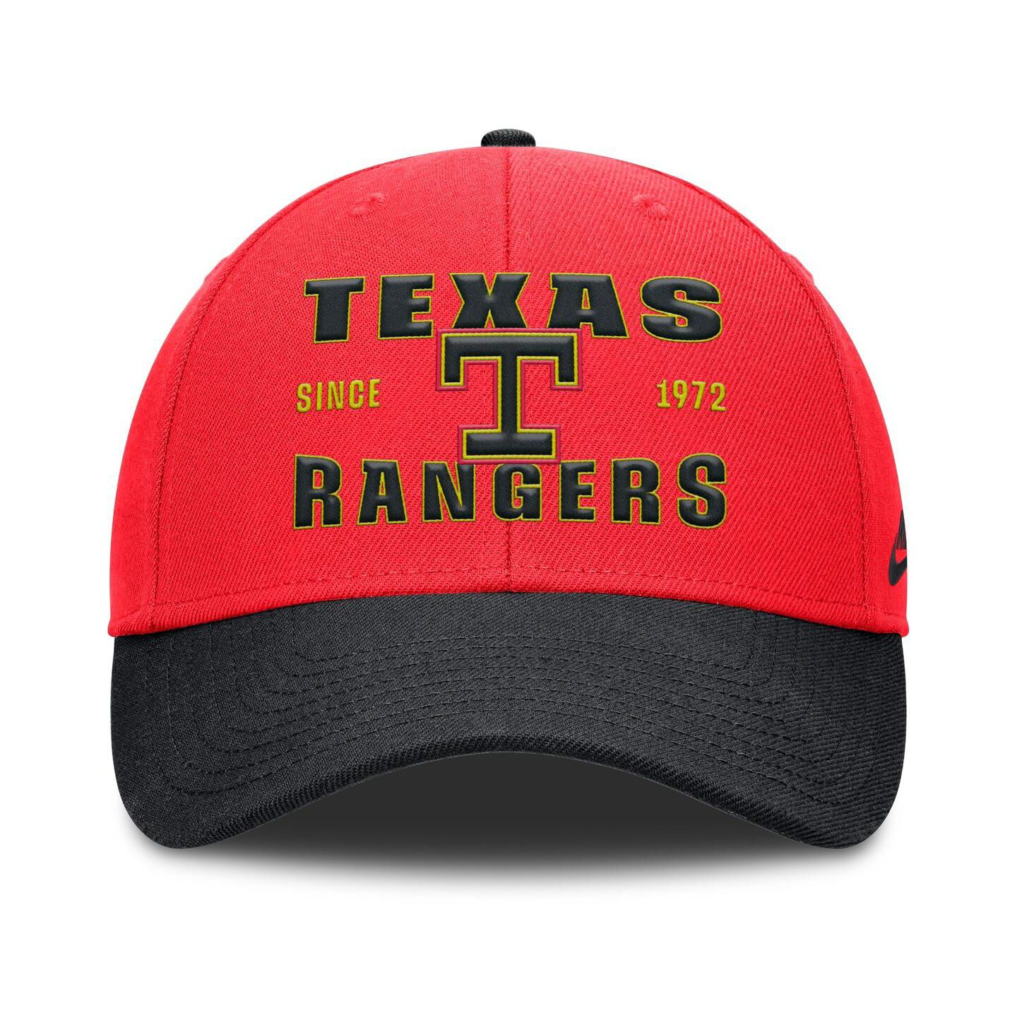Мужская кепка Nike Crimson/Black Texas Rangers Neon 90s Rise Adjustable Hat — фото 2