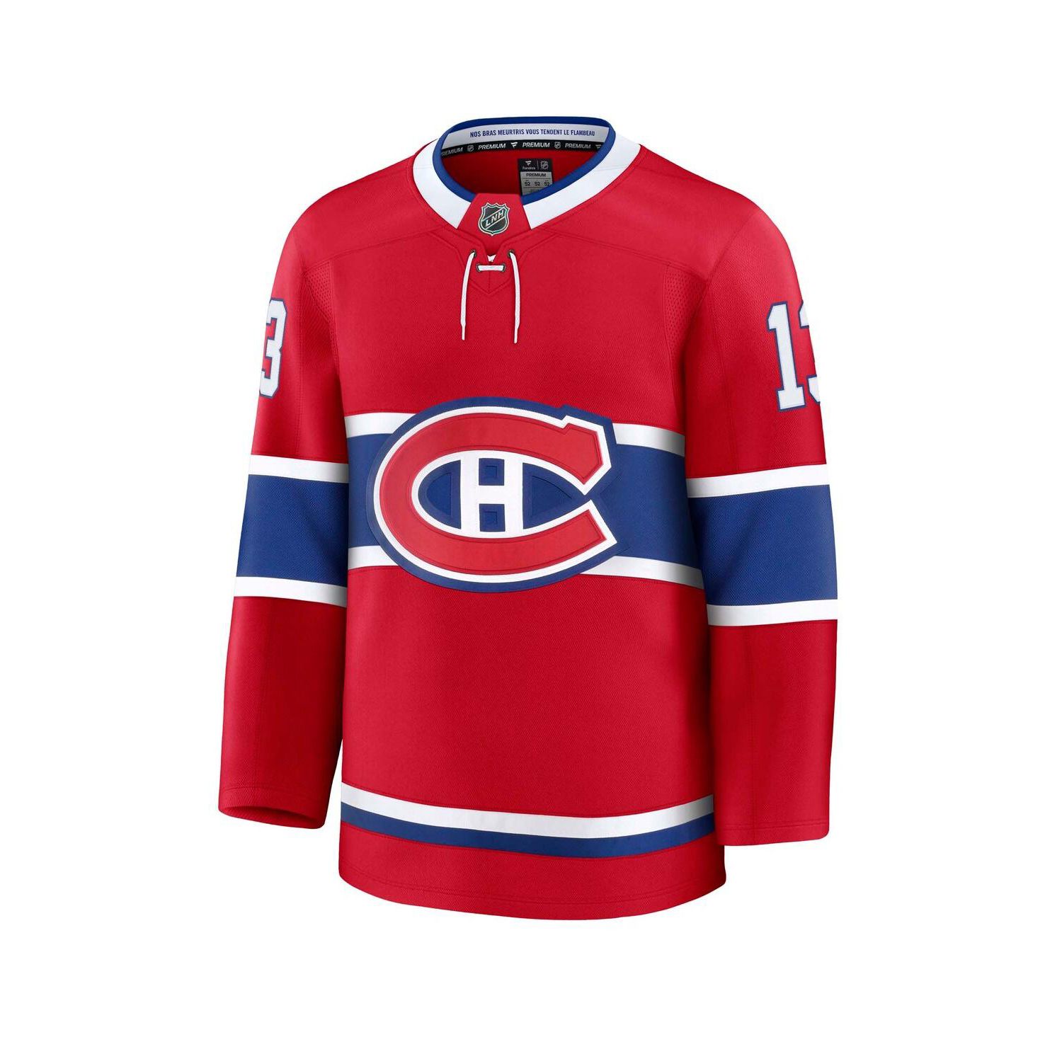 Men's Cole Caufield Red Montreal Canadiens Home Premium Jersey