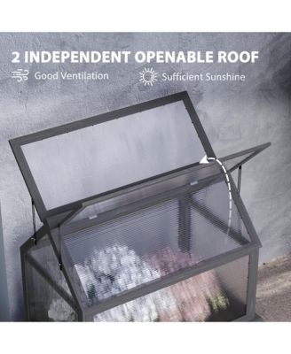 Raised Garden Bed with Wooden Cold Frame, 35.5" x 22.5" x 38.25"