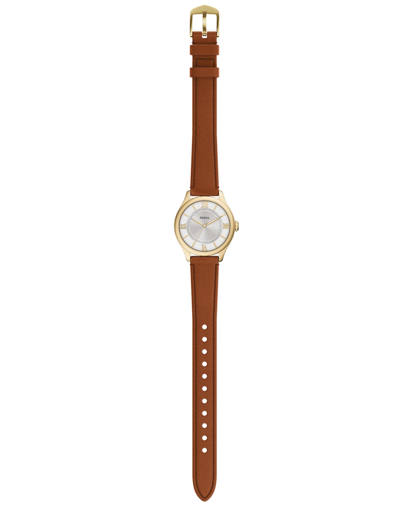 Женские часы Fossil Gilmore Three-Hand Brown Croco Leather Watch, 28mm — фото 6