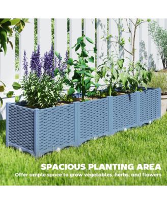 5 x 1 x 1 ft Plastic Garden Box w/Drainage Holes,