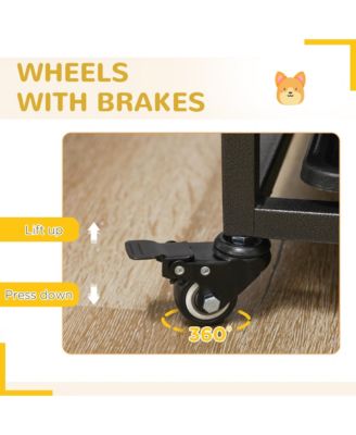 Heavy Duty Steel Dog Crate Kennel with Wheels and 1 Access Door,