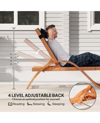 Larch Wood Lounge Chair, 4-Level Adjustable ning Chair,