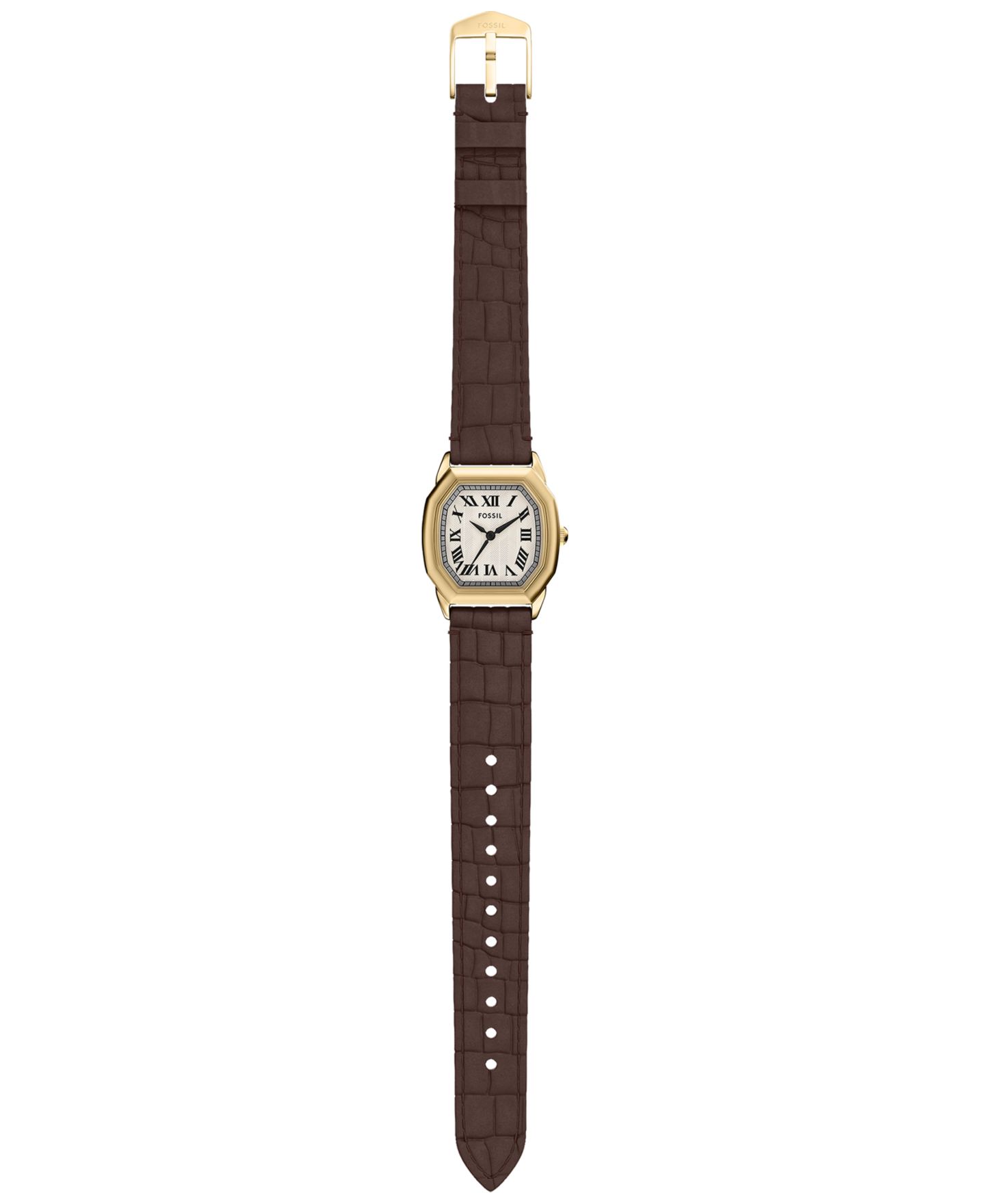 Женские часы Fossil Harlow Three-Hand Brown Croco Leather Watch, 27mm — фото 6