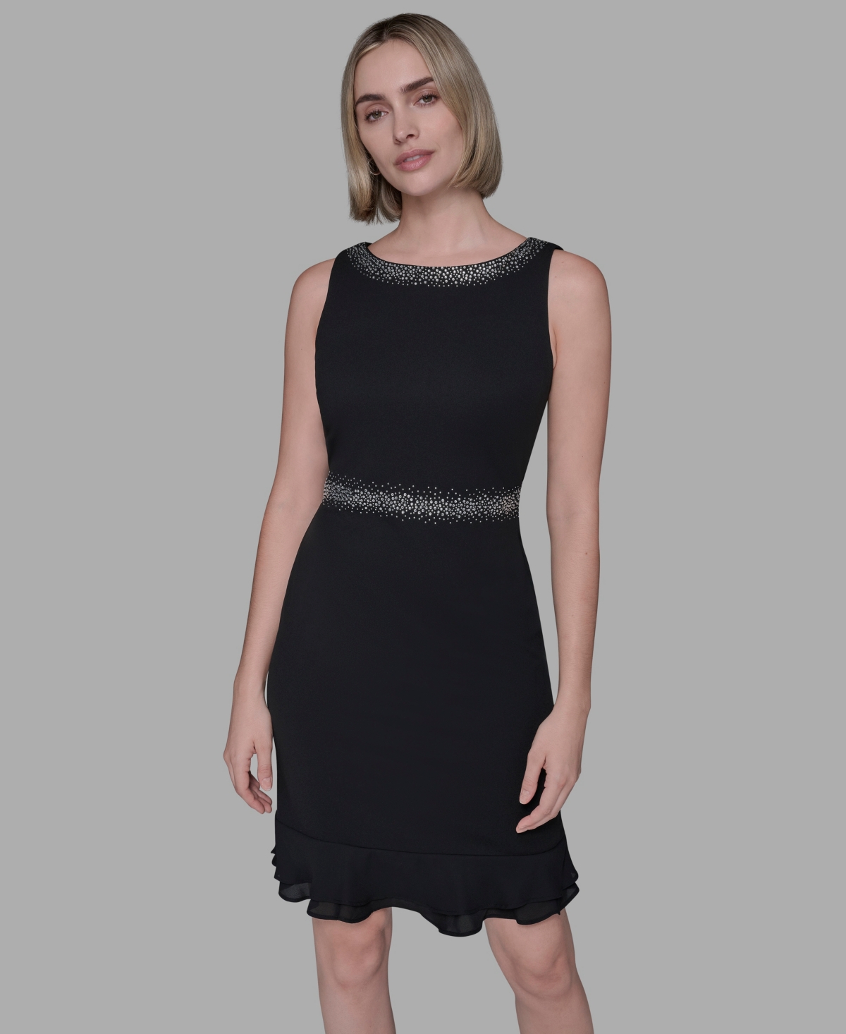 Karl Lagerfeld Women's Ruffled-hem A-line Dress In Black