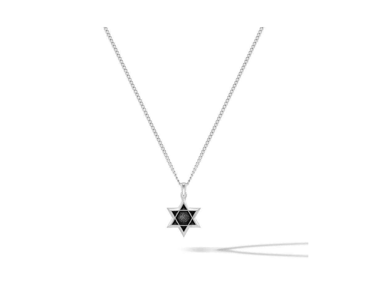 Star of David Pendant &#x2013; Stainless Steel, Silver Finish - Silver