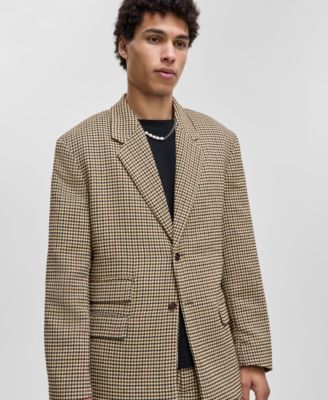 Men's Relaxed-Fit Houndstooth Blazer, Macy's Exclusive