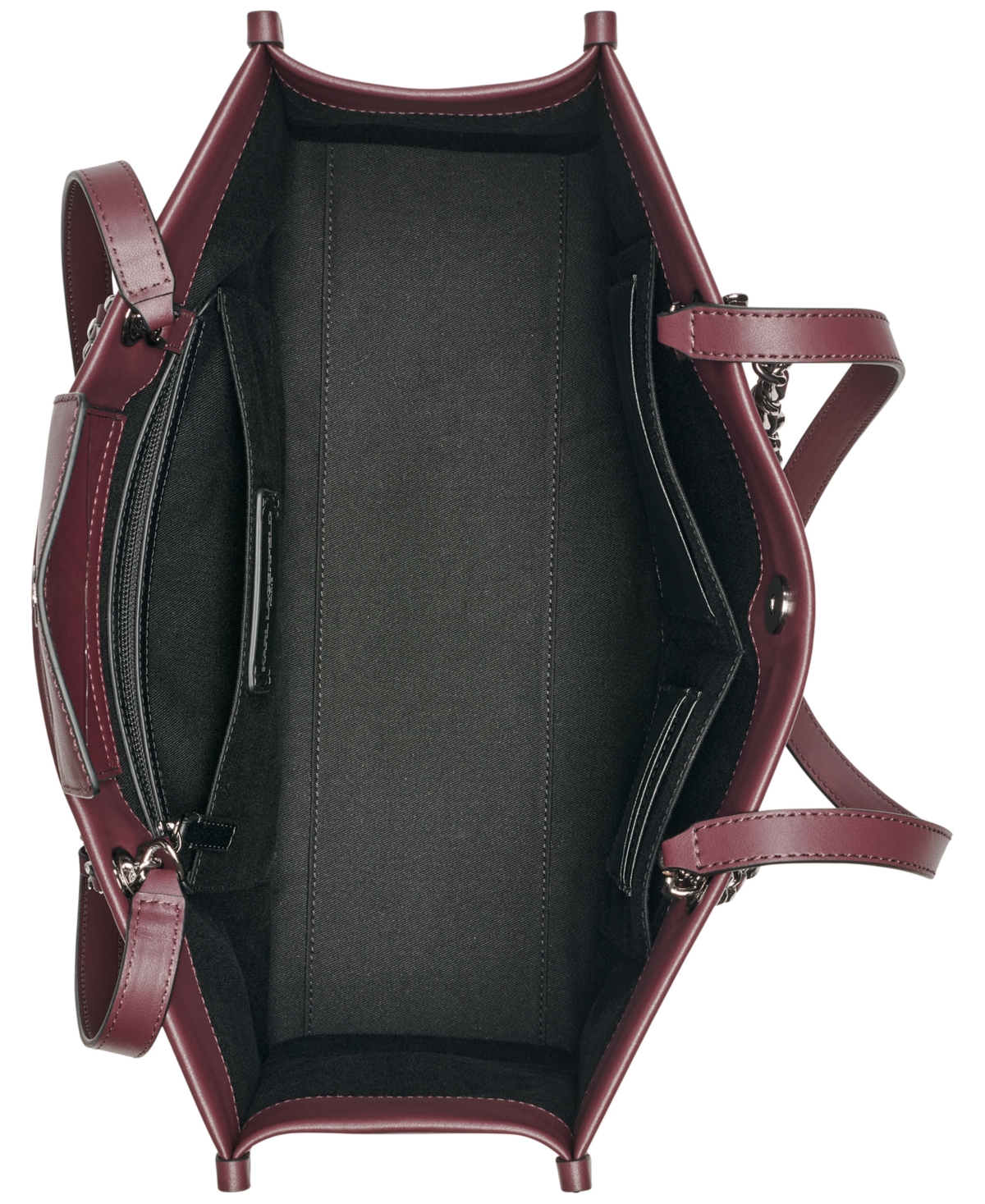 Karl Lagerfeld Savoie Large Leather Tote Bag In Burgundy