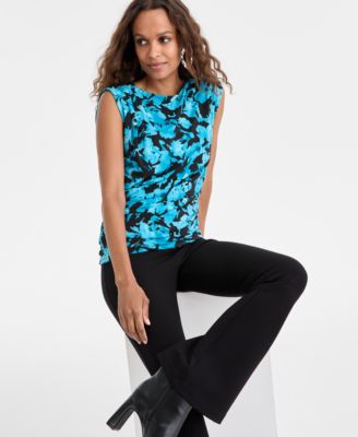 Petite Ruched Sleeveless Top, Macy's Exclusive