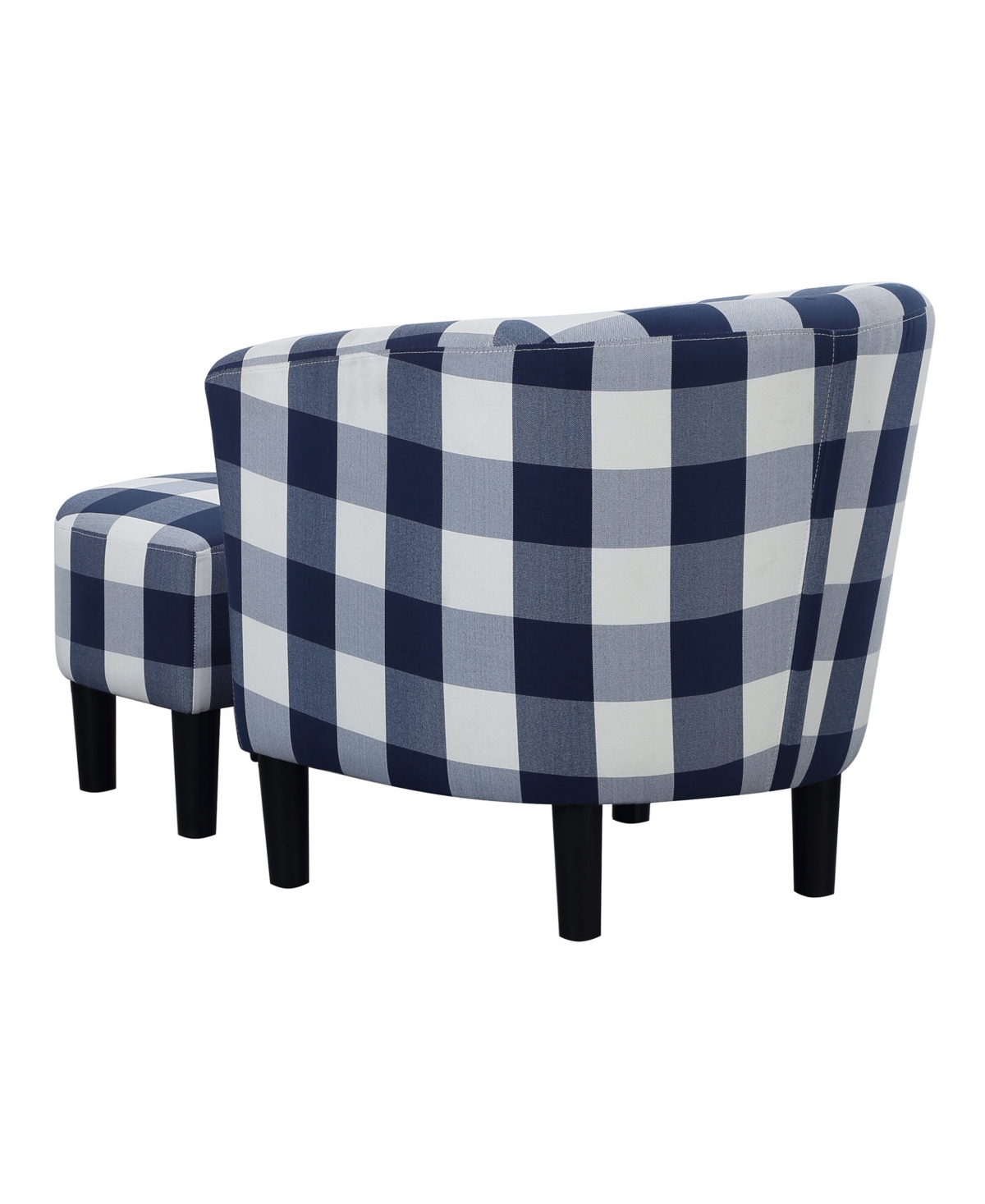 Convenience Concepts 26.25" Polyester Take A Seat Churchill Accent Chair With Ottoman In Blue