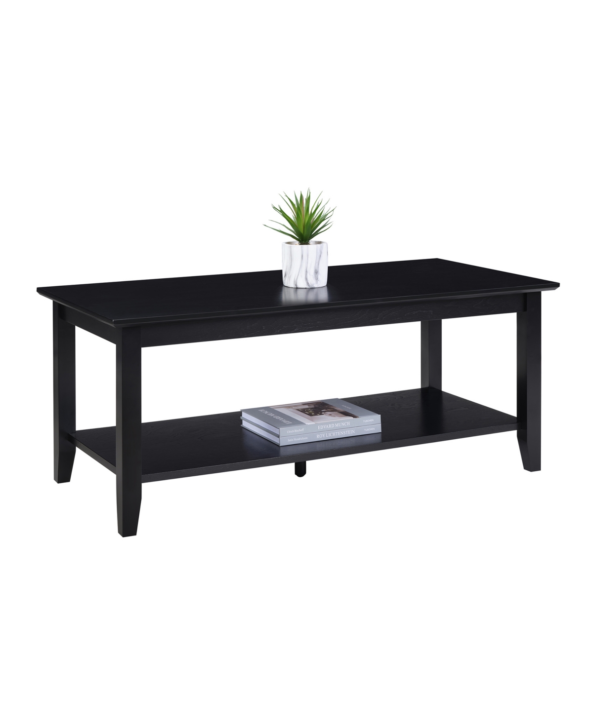 Convenience Concepts 20" Wood American Heritage Rectangle Coffee Table In Black