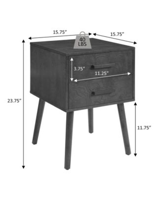 15.75" Wood Oslo 2-Drawer End Table
