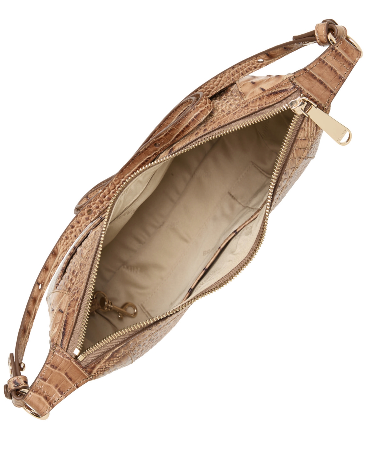 Brahmin Corinne Croc Embossed Leather Crossbody In Brown