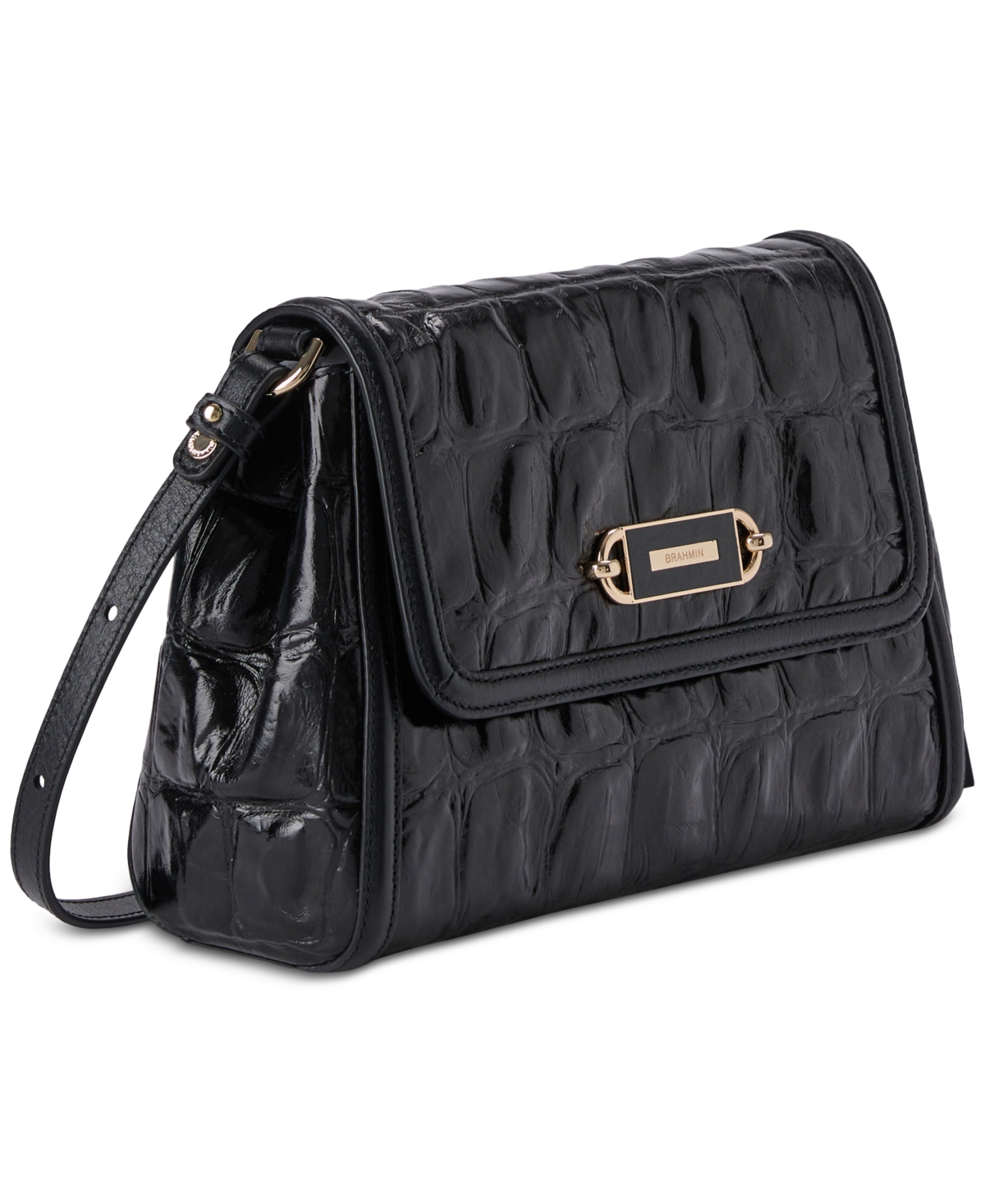 Brahmin Jenah Small Leather Crossbody In Black