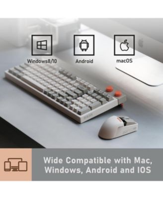 PBT Wireless Mouse, Rechargeable, OLED Display, 4000 DPI, Triple Mode (Bluetooth, 2.4G, Type C), Compatible with Glass Surface for Mac/Windows