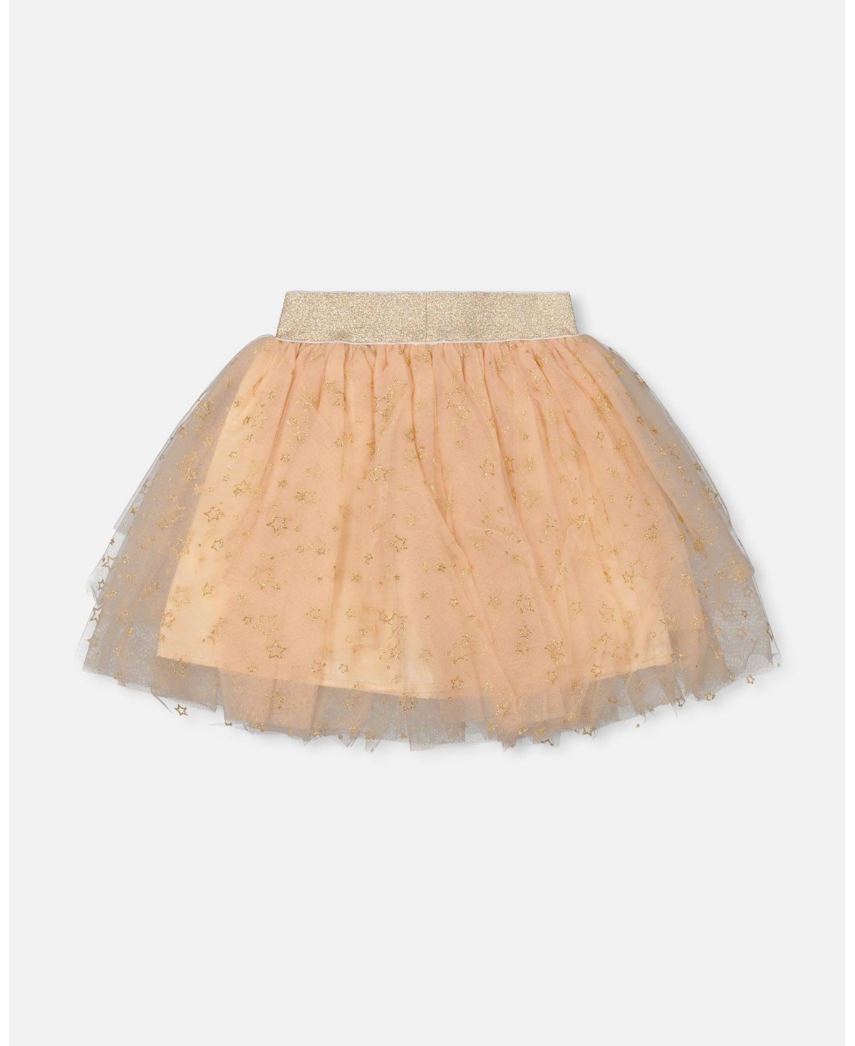 Deux par Girl Multi Layer Glittering Mesh Skirt Beige