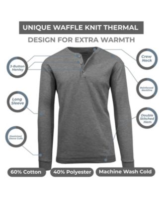 Women's Loose Fitting Waffle-Knit Henley Thermal Shirt