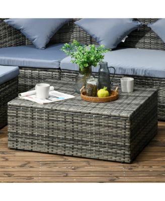 Rat Patio Furniture Set with Chairs Table 4 Piece, Light