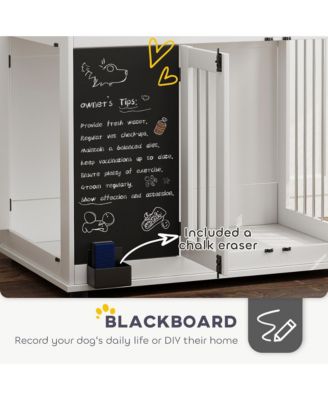 39" Furniture Dog Crate w/ Three Doors & board for Large Dogs
