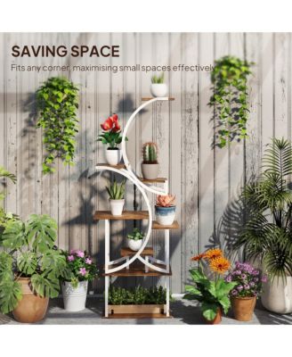 8 Tier Plant Sd, 62" S-Shaped Plant Shelf, ish