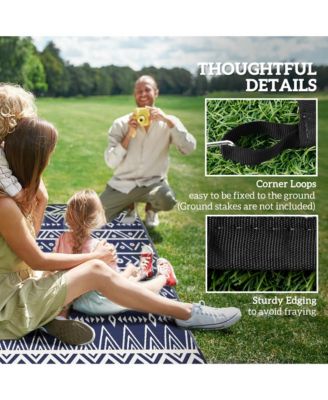 Outdoor Rug, 8' x 10' Plastic Straw, Geometric